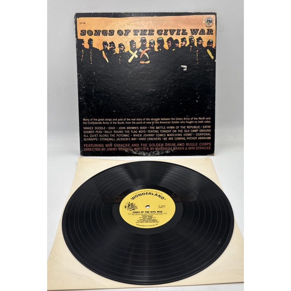 Wonderland Records Songs of the Civil War Vinyl Record Album LP-138 VG+